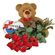 red roses with teddy and chocolates. Auckland